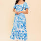 A WORK OF ART BLUE WOVEN MIDI DRESS