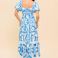 A WORK OF ART BLUE WOVEN MIDI DRESS