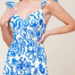 MEMORABLE ENTRANCE BLUE WOVEN MDI DRESS