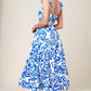 MEMORABLE ENTRANCE BLUE WOVEN MDI DRESS