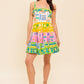OUT OF OFFICE GREEN WOVEN MINI DRESS