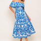 BLOOM SERENADE BLUE WOVEN MIDI DRESS