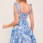 FLORENCE DAYS FLORAL BLUE WOVEN MINI DRESS