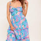 SOFT BLOOM BLUE WOVEN MIDI DRESS