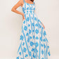 BLUE NOIR FLORAL WOVEN MAXI DRESS