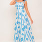 BLUE NOIR FLORAL WOVEN MAXI DRESS