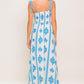 BLUE NOIR FLORAL WOVEN MAXI DRESS