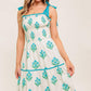 MIDNIGHT BOTANICA WOVEN MIDI DRESS