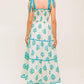 MIDNIGHT BOTANICA WOVEN MIDI DRESS