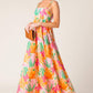BON VOYAGE PINK ORANGE WOVEN MAXI DRESS