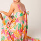 BON VOYAGE PINK ORANGE WOVEN MAXI DRESS