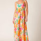 BON VOYAGE PINK ORANGE WOVEN MAXI DRESS