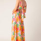 BON VOYAGE PINK ORANGE WOVEN MAXI DRESS