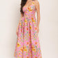 ROSY DAYDREAM WOVEN MIDI DRESS