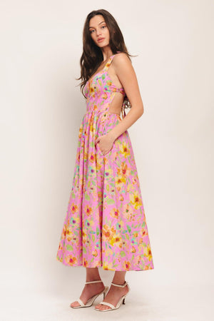 ROSY DAYDREAM WOVEN MIDI DRESS