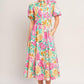 BLOOMING GARDEN WOVEN MIDI DRESS