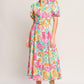 BLOOMING GARDEN WOVEN MIDI DRESS