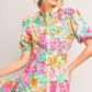 BLOOMING GARDEN WOVEN MIDI DRESS