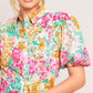 BLOOMING GARDEN WOVEN MIDI DRESS