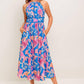 SUN-KISSED FLOWER WOVEN MIDI DRESS