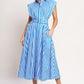 BISTRO STRIPE WOVEN MIDI DRESS