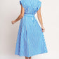 BISTRO STRIPE WOVEN MIDI DRESS