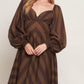 BROWN GODDESS FLOW WOVEN MIDI DRESS
