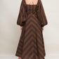 BROWN GODDESS FLOW WOVEN MIDI DRESS