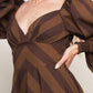BROWN GODDESS FLOW WOVEN MIDI DRESS