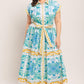 BLUE REGALIA WOVEN MIDI DRESS