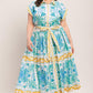 BLUE REGALIA WOVEN MIDI DRESS