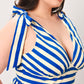 BLUE VOYAGE STRIPE WOVEN MIDI DRESS