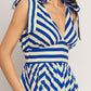 BLUE VOYAGE STRIPE WOVEN MIDI DRESS