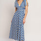 BLUE VOYAGE STRIPE WOVEN MIDI DRESS