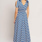 BLUE VOYAGE STRIPE WOVEN MIDI DRESS