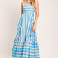 BREEZE STRIPE WOVEN MIDI DRESS