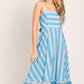 BREEZE STRIPE WOVEN MIDI DRESS