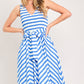 BLUE SERENA WOVEN MIDI DRESS