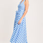 BLUE SERENA WOVEN MIDI DRESS
