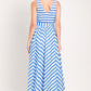 BLUE SERENA WOVEN MIDI DRESS