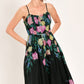 SHADOW FLORAL WOVEN MIDI DRESS