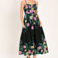 SHADOW FLORAL WOVEN MIDI DRESS