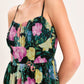 SHADOW FLORAL WOVEN MIDI DRESS