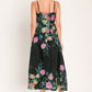 SHADOW FLORAL WOVEN MIDI DRESS