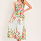 SHADOW FLORAL WOVEN MIDI DRESS