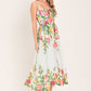 SHADOW FLORAL WOVEN MIDI DRESS