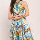 CERAMIC FLORA WOVEN MIDI DRESS