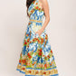 CERAMIC FLORA WOVEN MIDI DRESS