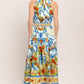 CERAMIC FLORA WOVEN MIDI DRESS