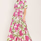 BLOOMING ROSE WOVEN MAXI SHIRT DRESS